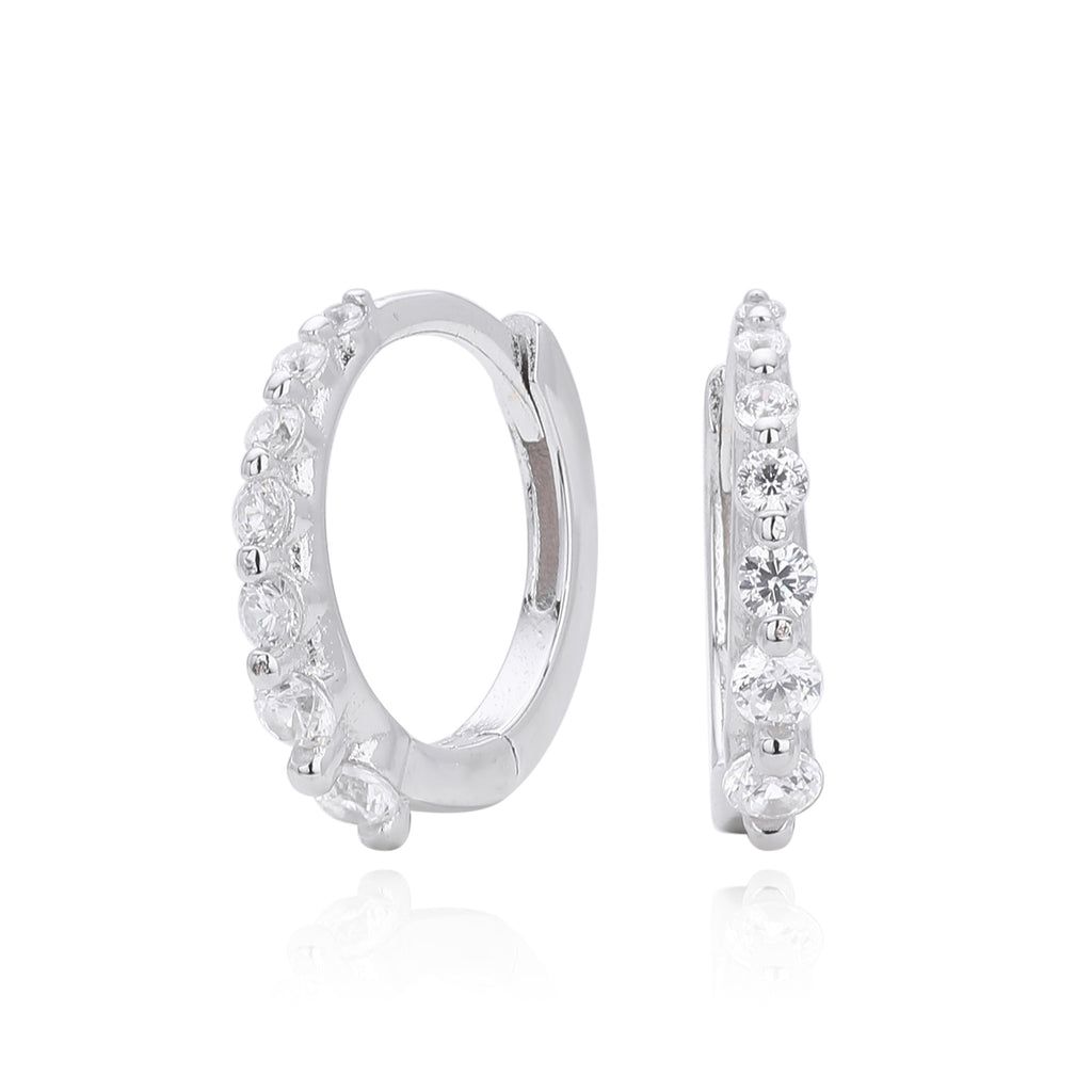 Damen Creolen mit bunten Zirkon-Akzenten aus hochwertigem 925 Sterling Silber Shop Nory