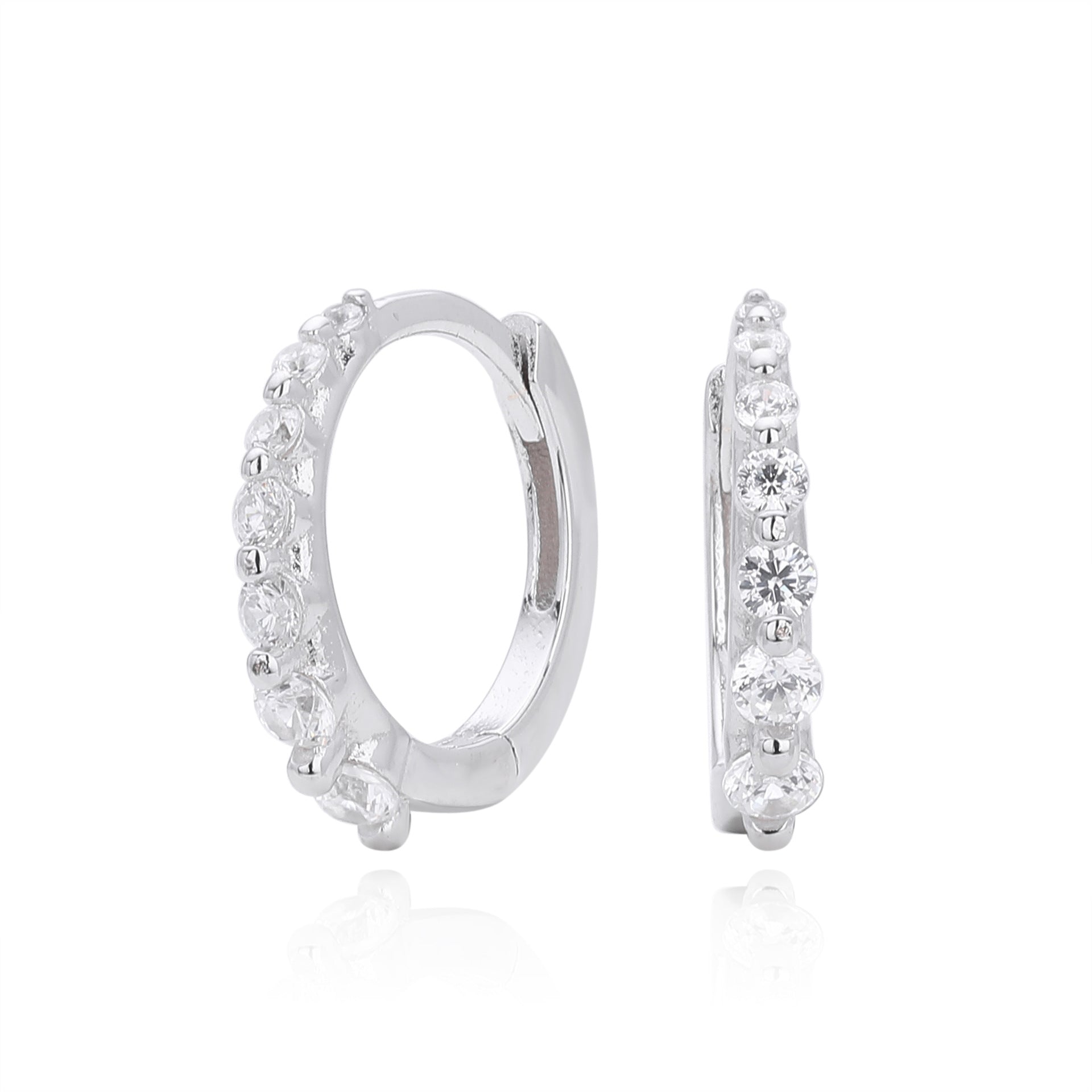 Damen Creolen mit bunten Zirkon-Akzenten aus hochwertigem 925 Sterling Silber Shop Nory