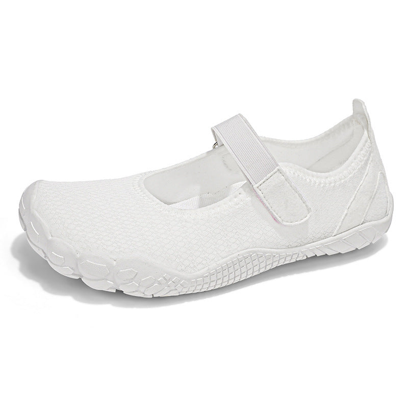 Damen Leichter Strick-Mary-Jane-Slipper mit Klettverschluss und flexibler Barfußsohle Shop Nory