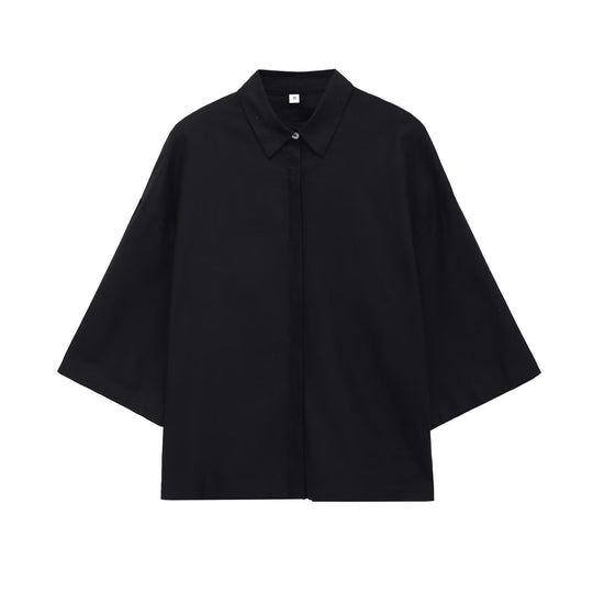Damen Oversized-Hemdbluse mit kastiger Silhouette und Fledermausärmeln Shop Nory