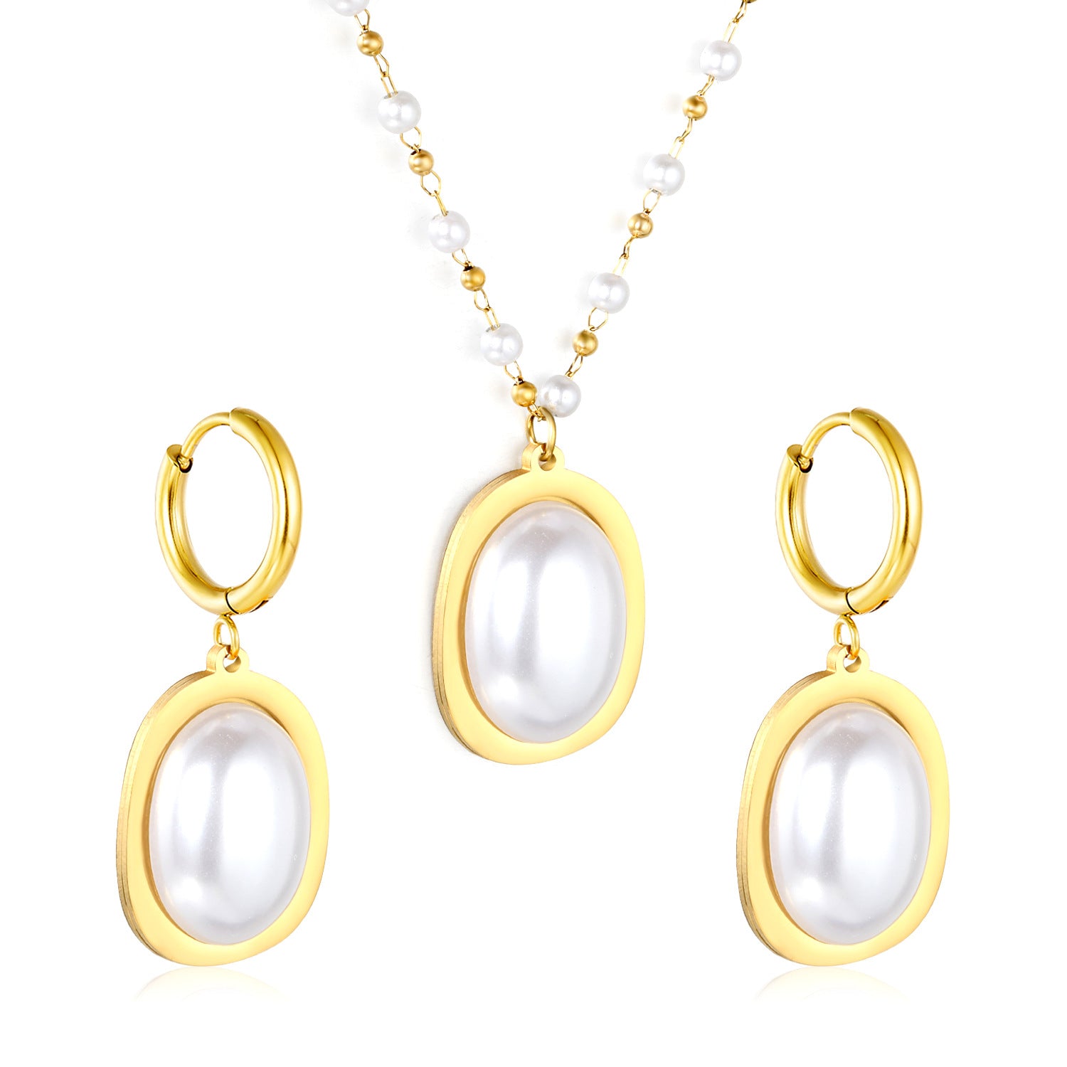 Damen Schmuckset mit Kruzifix-Anhänger und passenden Ohrringen Shop Nory
