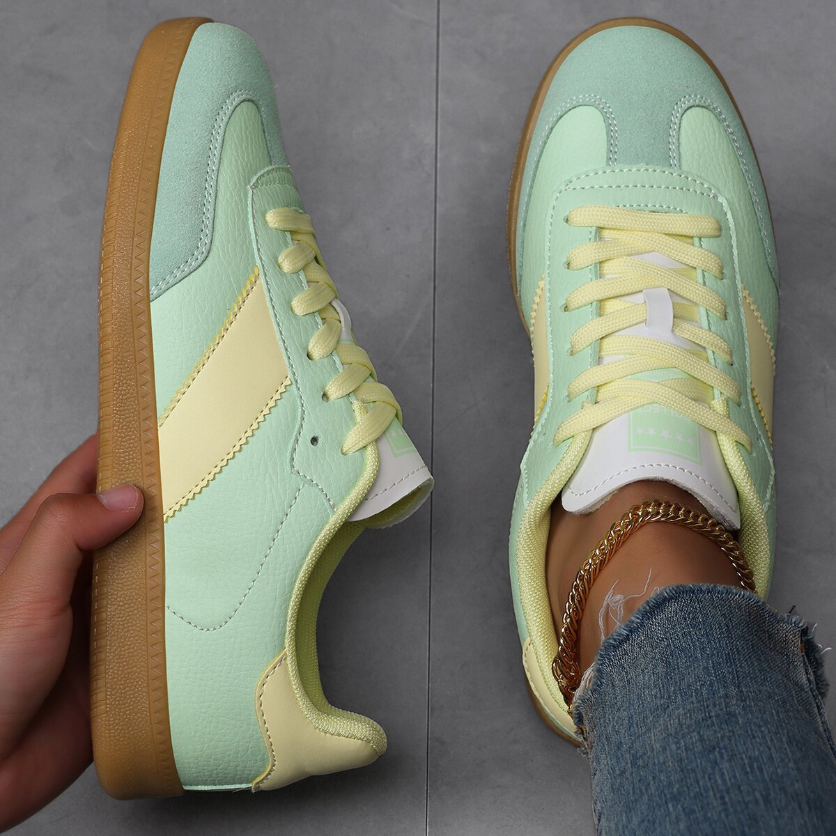 Damen Modische Sneakers mit atmungsaktivem Obermaterial und rutschfester Sohle