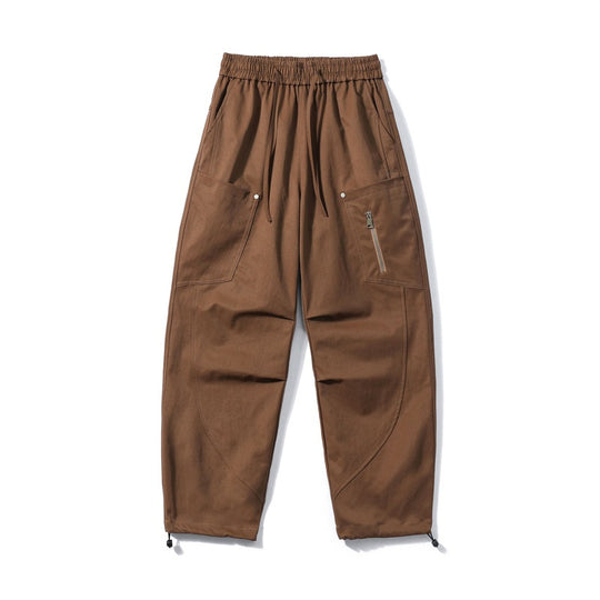 Herren Utility-Cargohose mit elastischem Bund, Reißverschlusstasche und verstellbarem Saum Shop Nory