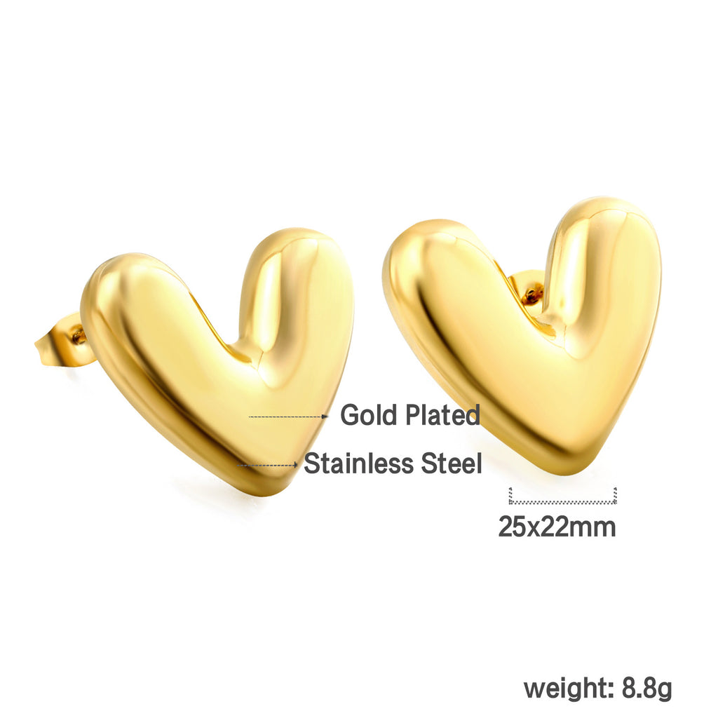 Damen Ohrstecker im stilvollen Herzdesign aus hochwertigem Edelstahl Shop Nory