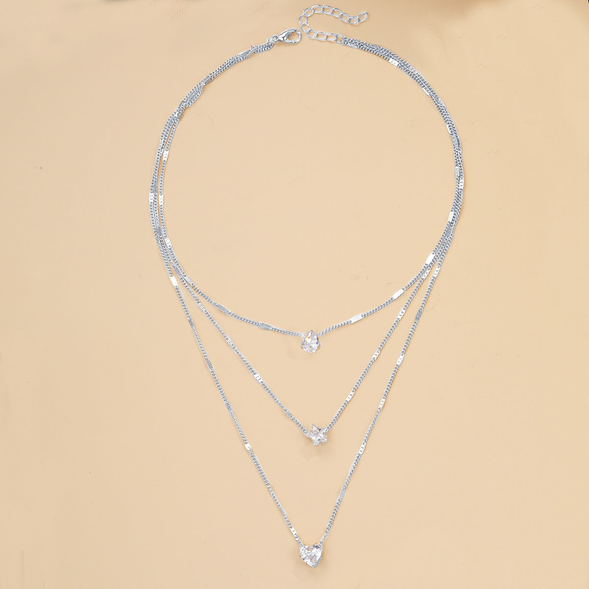 Damen mehrlagige Halskette mit symbolischen Anhängern Shop Nory
