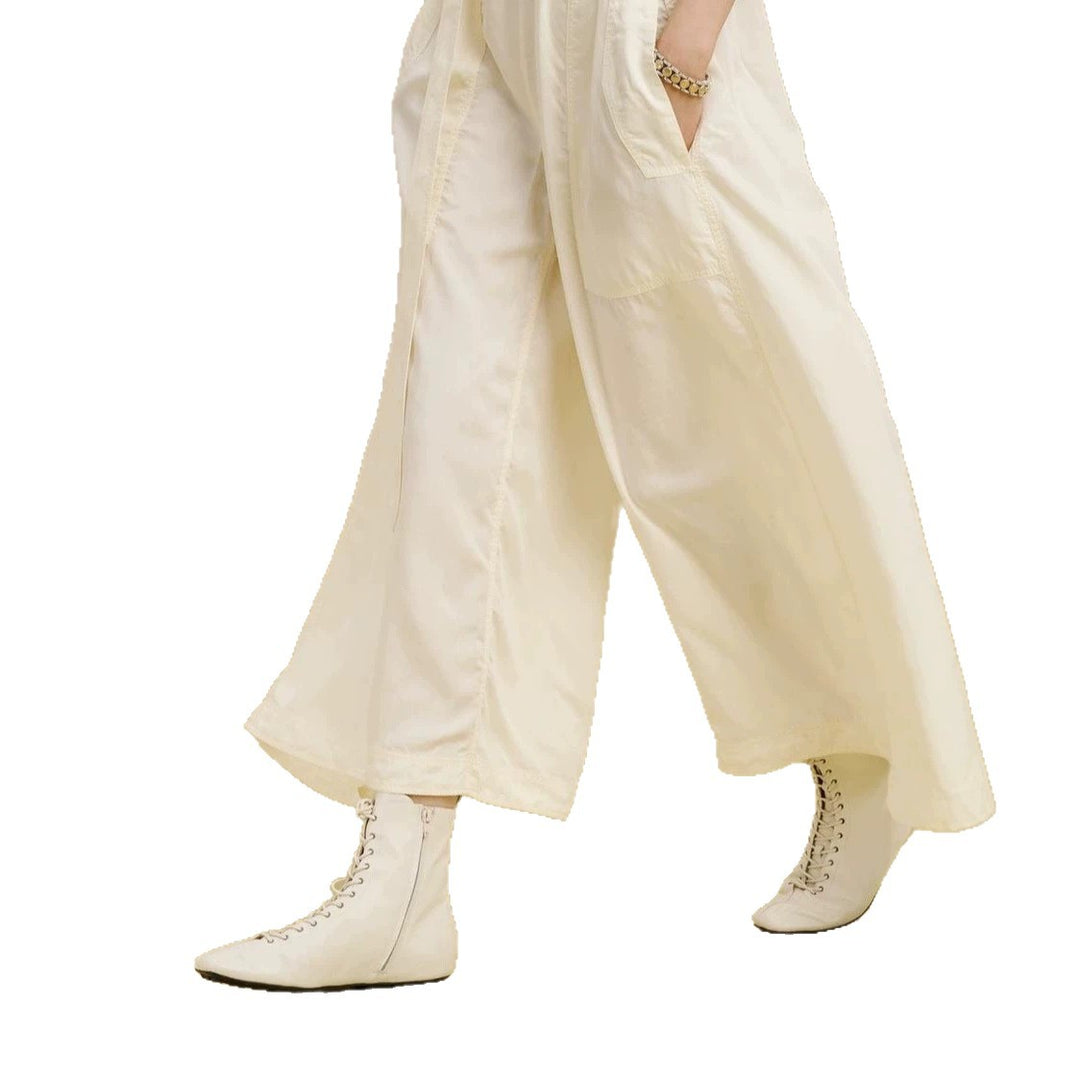 Damen Langer Utility-Jumpsuit mit Hemdkragen und Bindegürtel Shop Nory