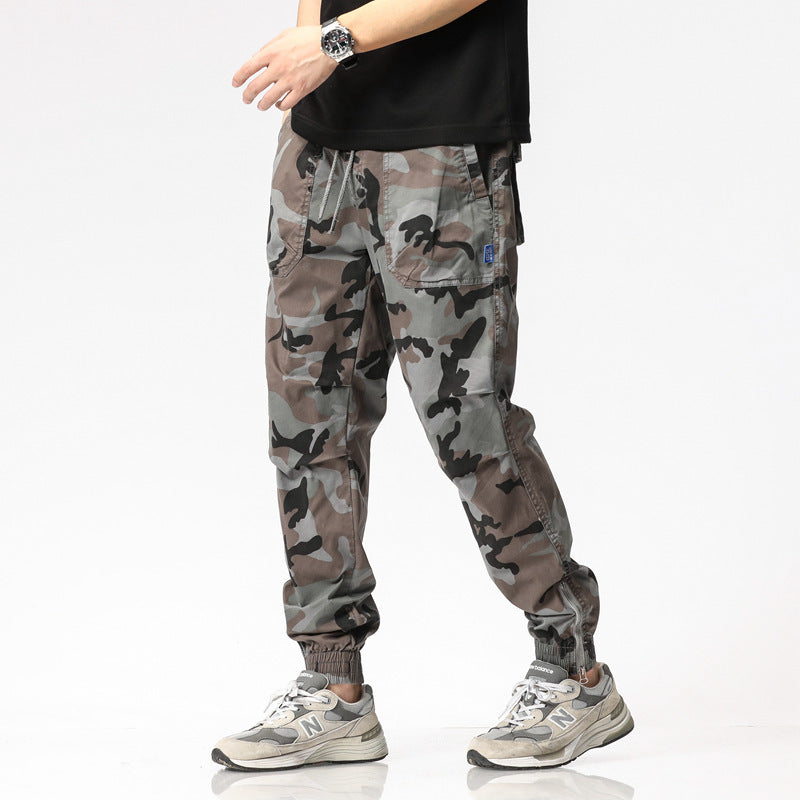 Herren Cargohose im Jogger-Stil mit Camouflage, elastischen Bündchen und Multifachtaschen Shop Nory