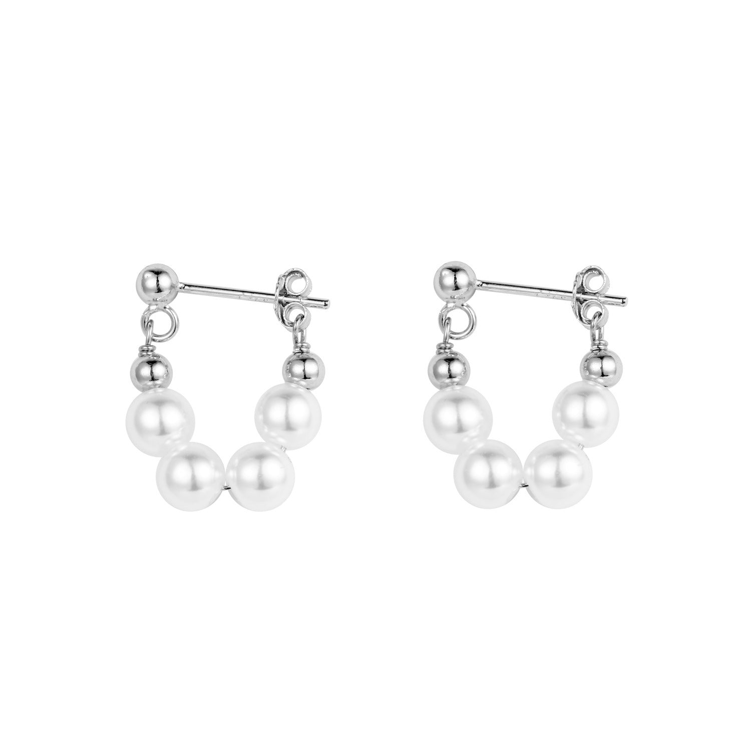 Damen Perlenohrringe mit elegantem Silberhoop Shop Nory