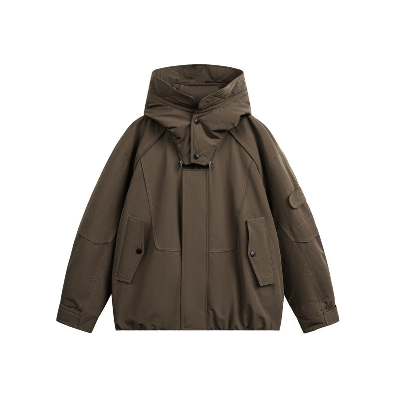 Herren technische Outdoorjacke mit verstellbarer Kapuze und Utility-Taschen Shop Nory