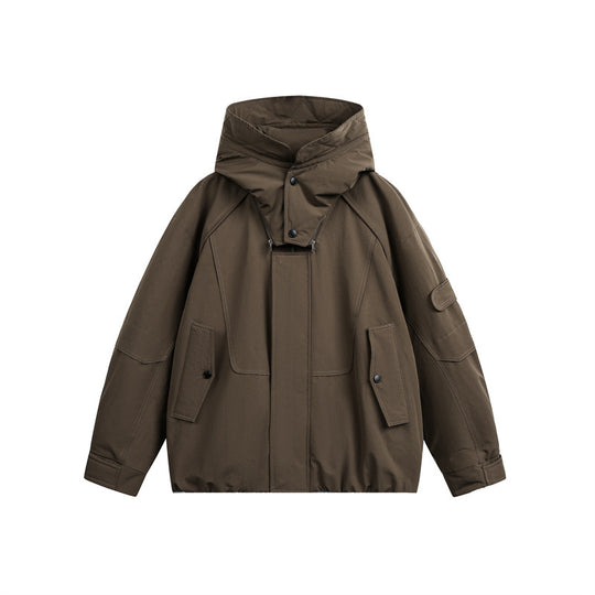 Herren technische Outdoorjacke mit verstellbarer Kapuze und Utility-Taschen Shop Nory