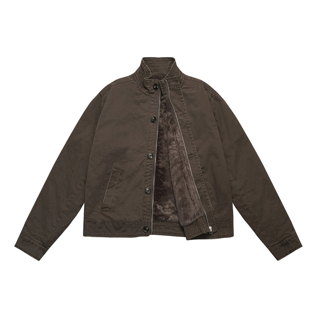 Herren Kurzjacke im Field-Blouson‑Stil mit weichem Teddyfutter und Stehkragen Shop Nory