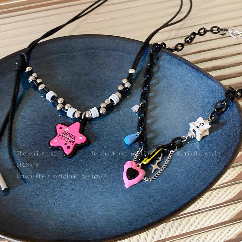 Damen Kette mit buntem sternförmigen Anhänger und einzigartigem Design Shop Nory