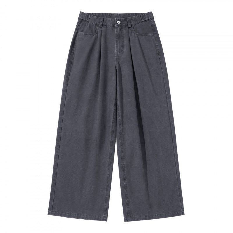 Damen Weite Bundfalten-Hose mit hoher Taille und weitem Bein Shop Nory