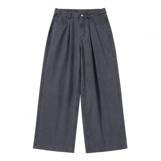 Damen Weite Bundfalten-Hose mit hoher Taille und weitem Bein Shop Nory
