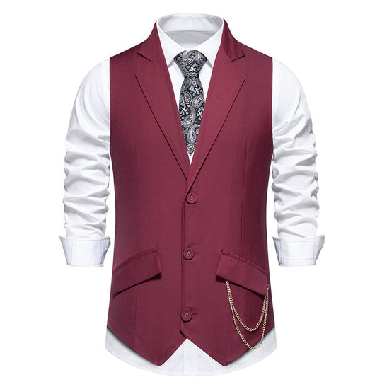 Herren elegante Anzugweste mit praktischen Taschen und modischen Akzenten