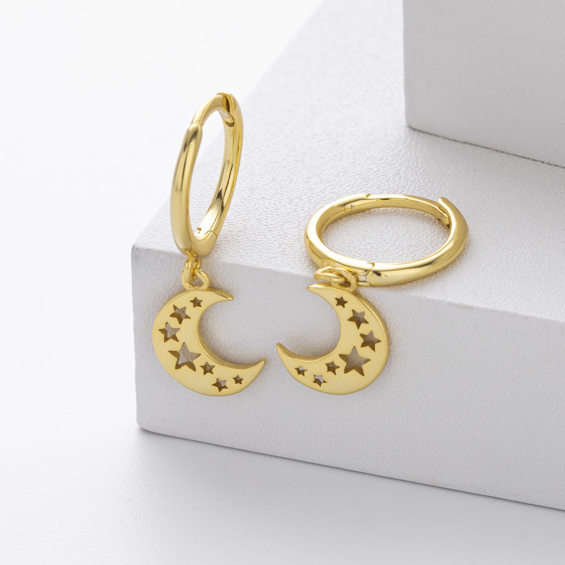 Damen Ohrhänger mit mondförmigem Design aus 925 Sterling Silber Shop Nory