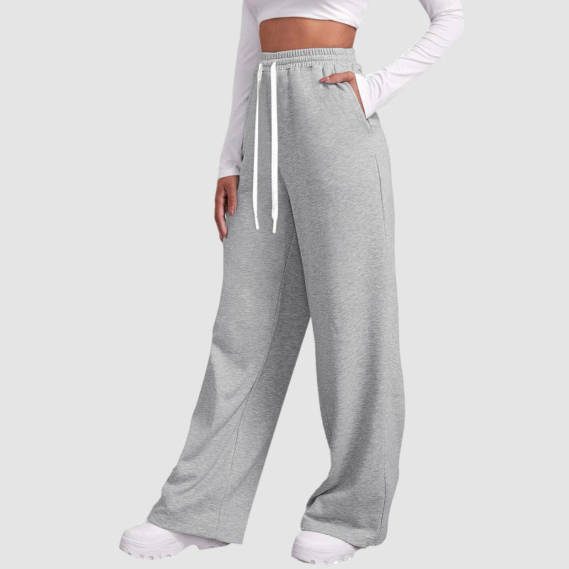 Damen nan lässige Loungehose mit geradem Bein extra langem Tunnelzug und tiefem Schritt Shop Nory