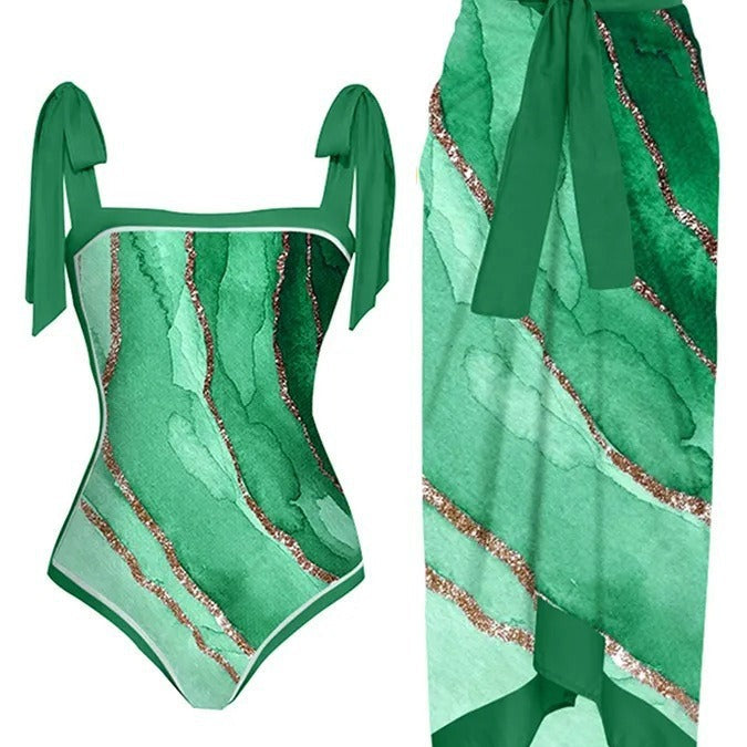 Damen Bademode-Set mit stilvollem Wickelrock Shopnory