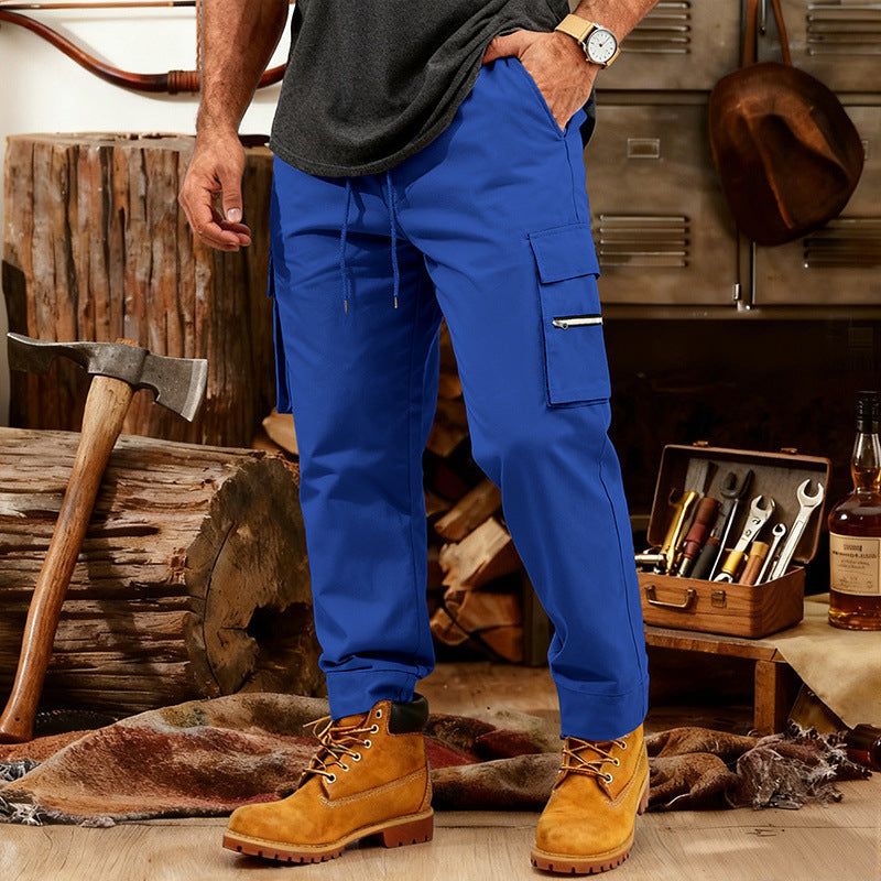 Herren Cargo-Jogginghose mit Multifunktionalen Reißverschluss-Taschen & Elastischem Bündchen Shop Nory
