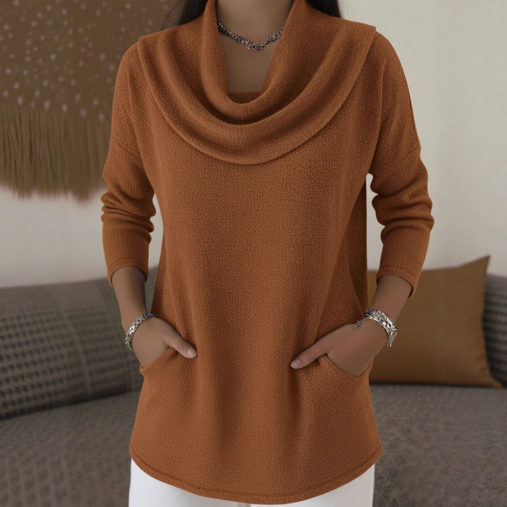 Damen Kuscheliger Feinstrick-Pullover mit Schalkragen und Eingrifftaschen Shop Nory