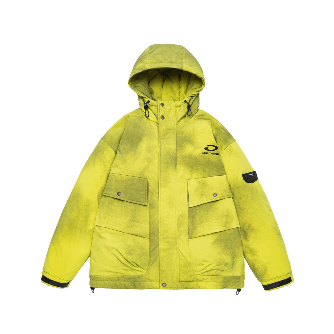 Herren Wattierte Parka-Jacke mit Kapuze und Utility-Taschen Shop Nory
