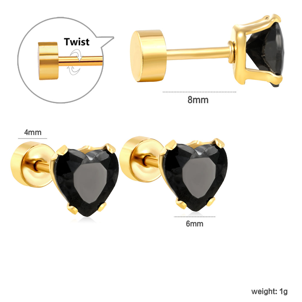 Damen Ohrstecker mit funkelndem herzförmigem Zirkonia Shop Nory