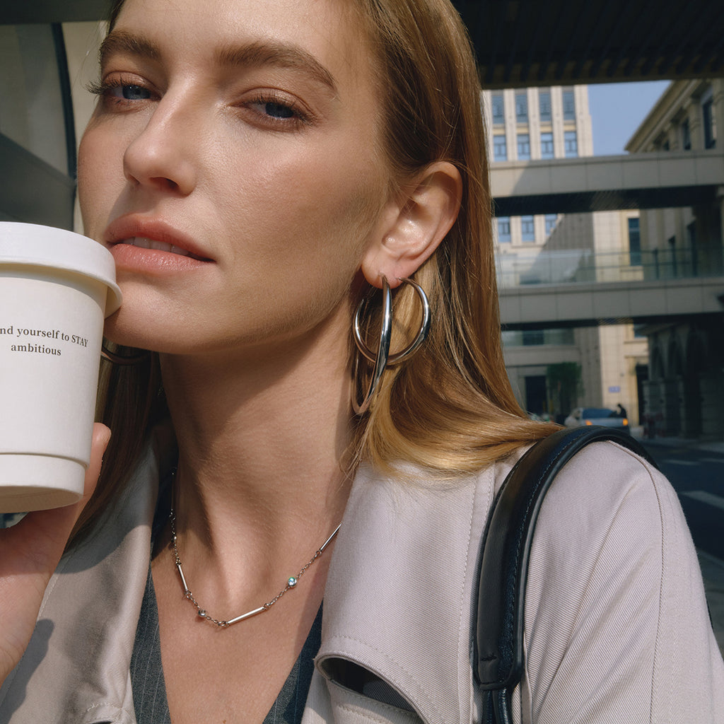 Damen Creolen mit hypoallergenem Edelstahl und wasserfestem Design Shop Nory