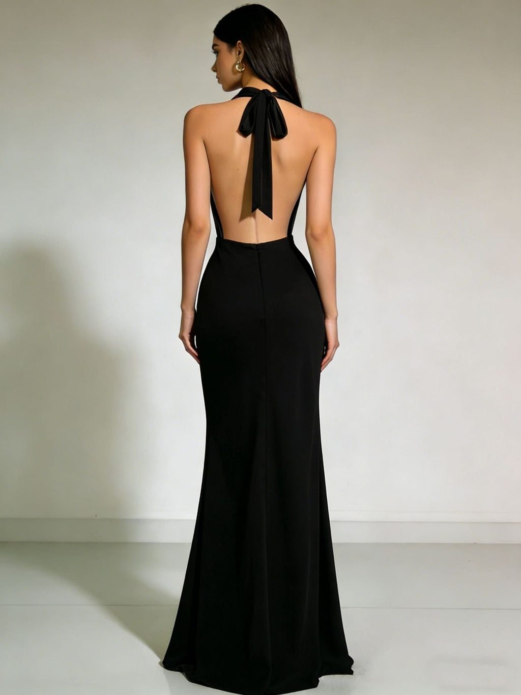 Damen Elegantes und figurbetontes Abendkleid mit tiefem V-Ausschnitt und fließendem Rock Shopnory