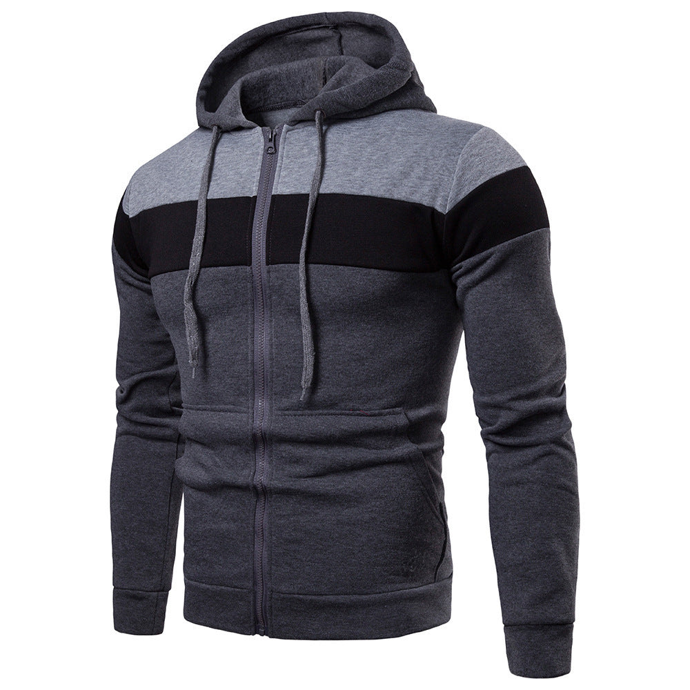 Herren sportliche Kapuzenjacke mit Farbblockdesign