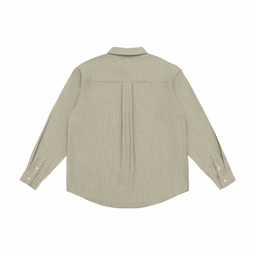 Unisex Oversized Hemdjacke aus strukturiertem Leinenmix mit Brusttasche Shop Nory