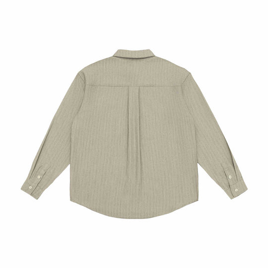 Unisex Oversized Hemdjacke aus strukturiertem Leinenmix mit Brusttasche Shop Nory