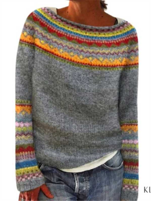 Damen nan Norwegerpullover aus Wollmix mit Rundhalsausschnitt und traditionellem Fair-Isle-Yoke Shop Nory