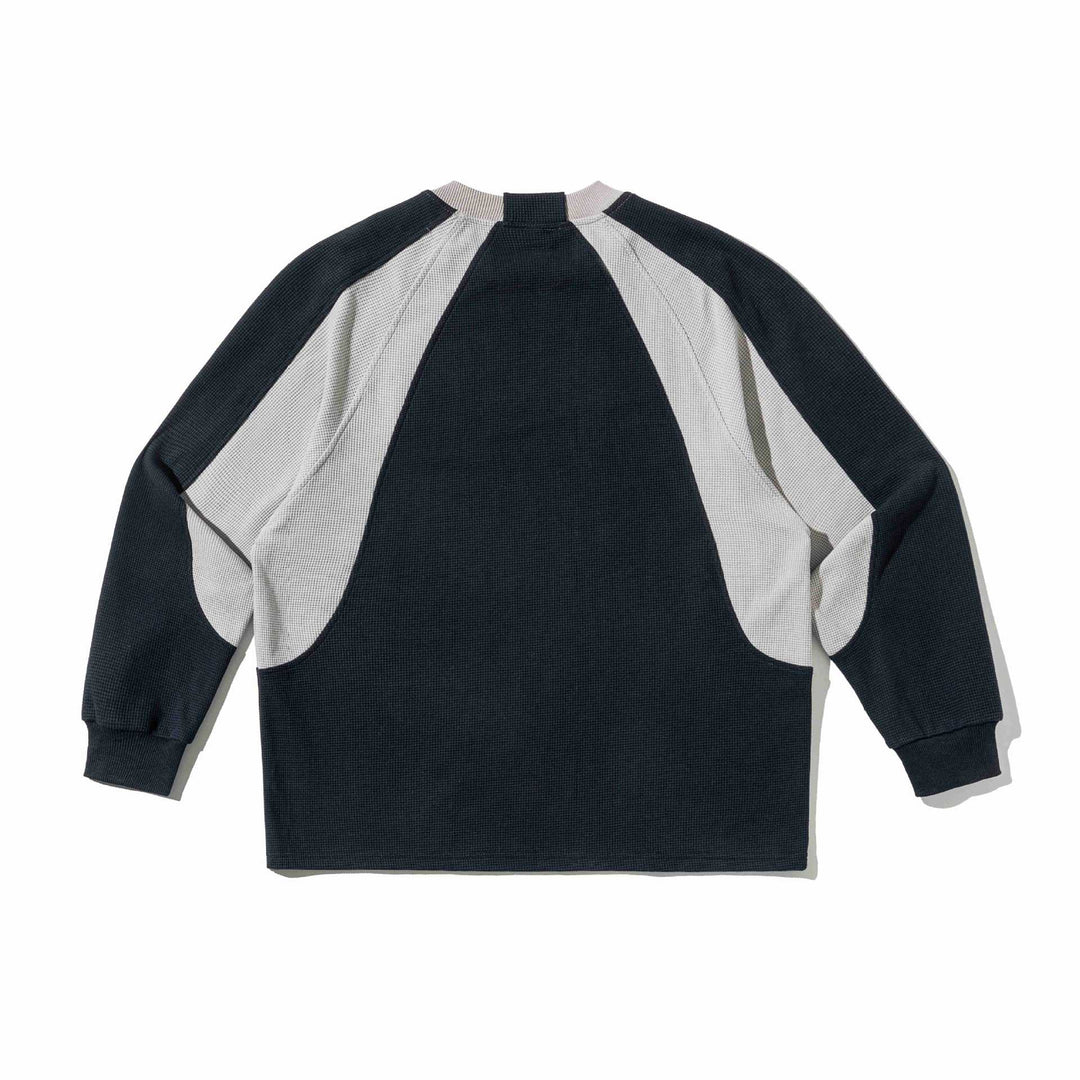 Herren Waffelstruktur-Sweatshirt mit Raglanärmeln und kontrastierenden Einsätzen Shop Nory