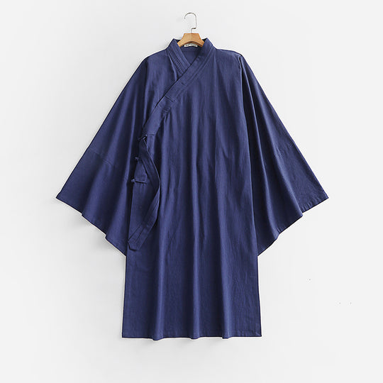 Unisex Oversize Kimono-Mantel mit weitem Ärmel und asymmetrischer Wickelvorderseite Shop Nory
