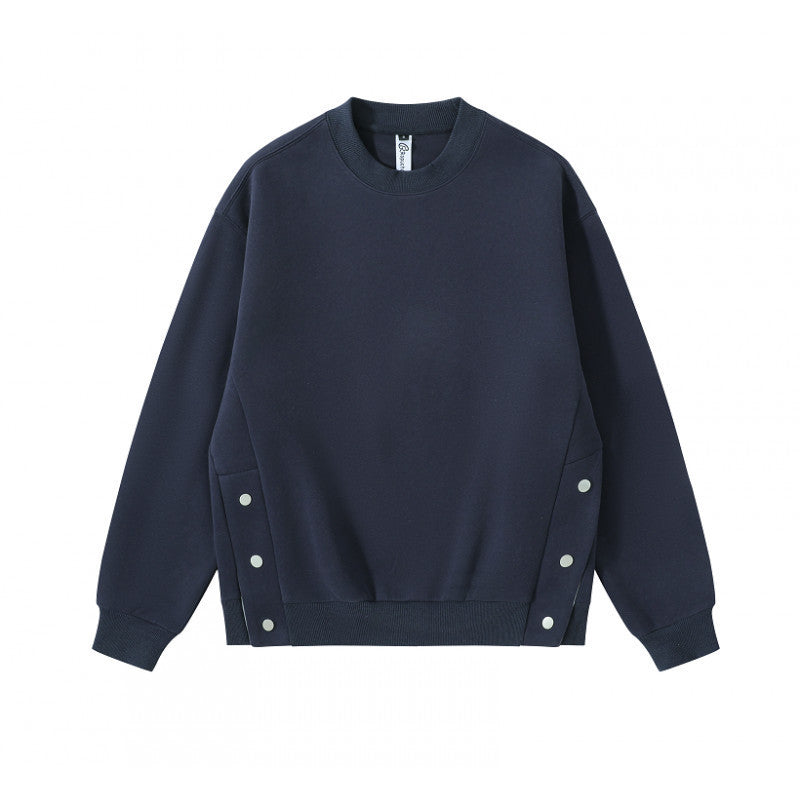 Unisex Oversize-Sweatshirt mit seitlichen Druckknopfleisten, Rippbündchen und Rundhals Shop Nory