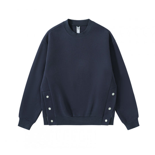 Unisex Oversize-Sweatshirt mit seitlichen Druckknopfleisten, Rippbündchen und Rundhals Shop Nory