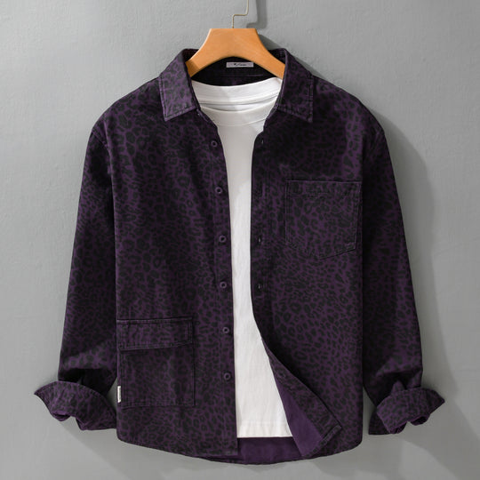 Damen Oversized Hemdjacke im Leo‑Design mit aufgesetzten Taschen Shop Nory
