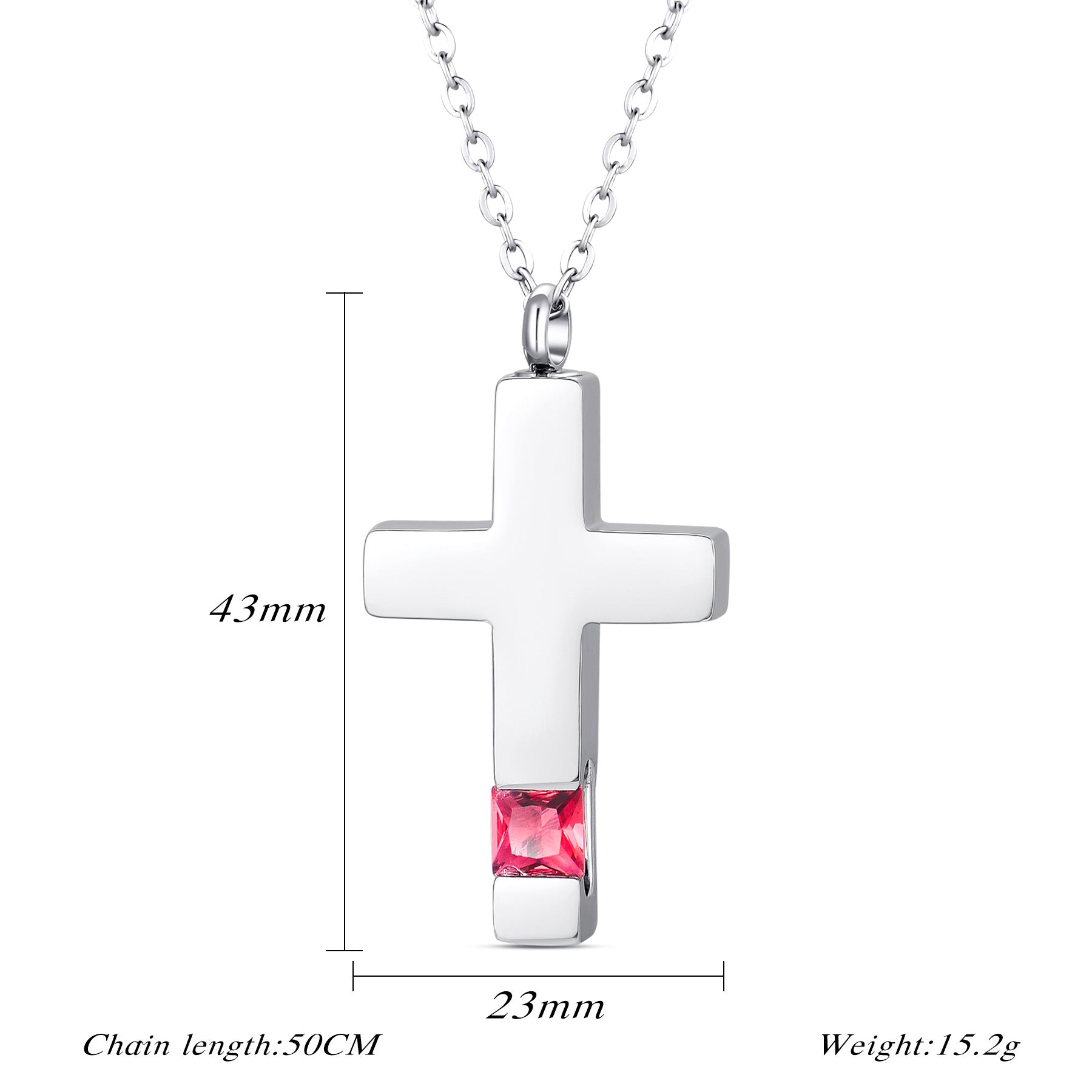 Damen Halskette mit einzigartigem Kreuzanhänger und buntem Zirkon Shop Nory