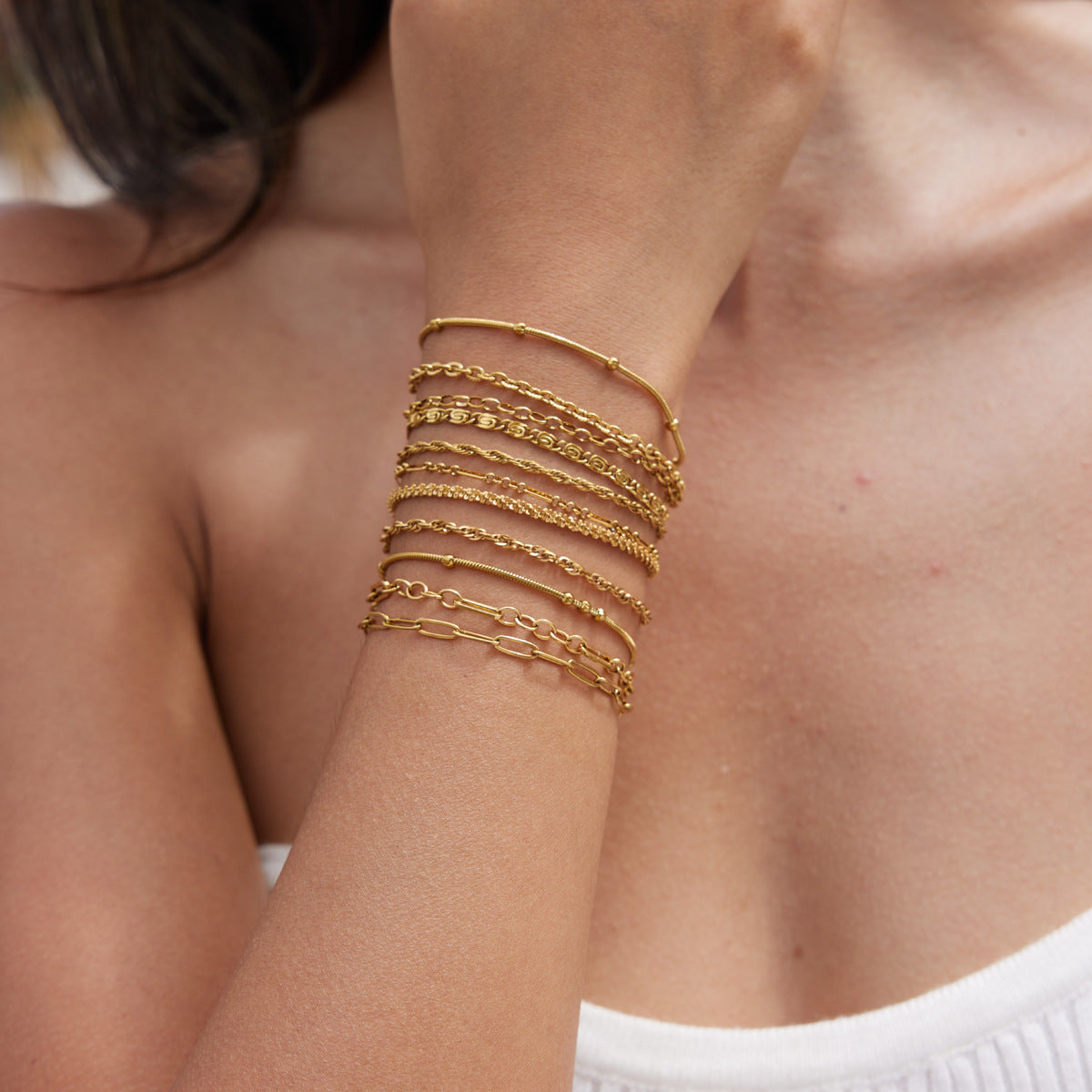 Damen Halskette mit verstellbarem Design aus hypoallergenem Edelstahl Shop Nory