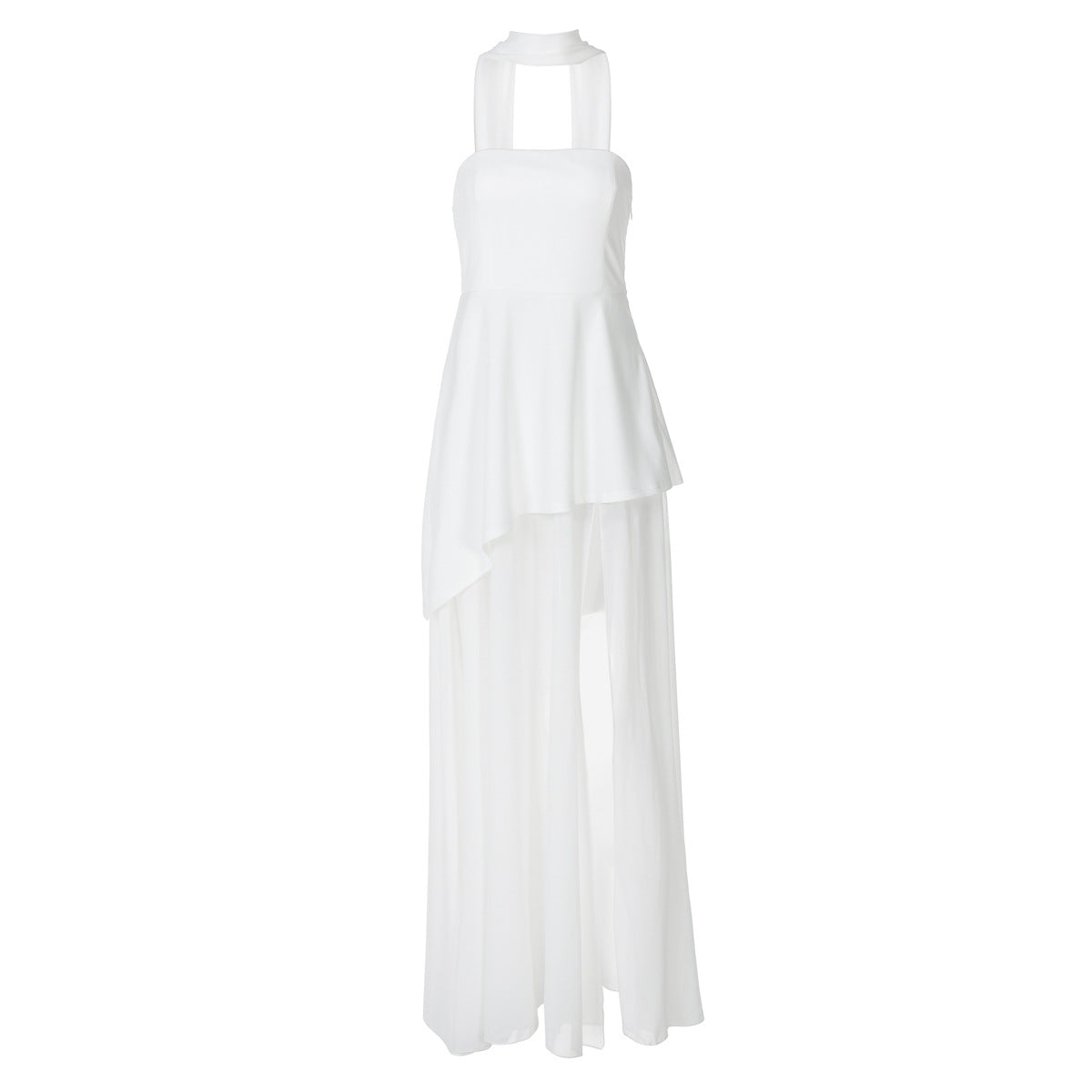 Damen Elegantes Abendkleid mit asymmetrischem Saum und verführerischem Schlitz