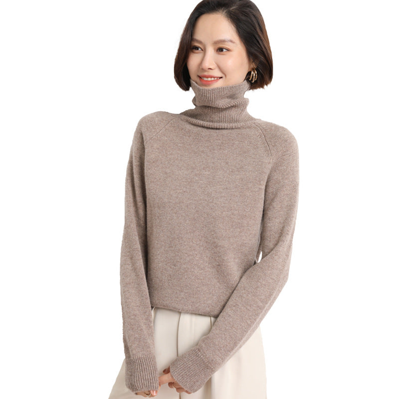 Damen Schlanker Rollkragenpullover aus feinem Strick mit Raglanärmeln Shop Nory