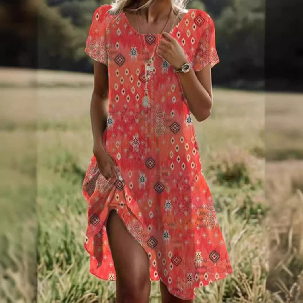 Damen Freizeitkleid mit asymmetrischem Saum und Taschen
