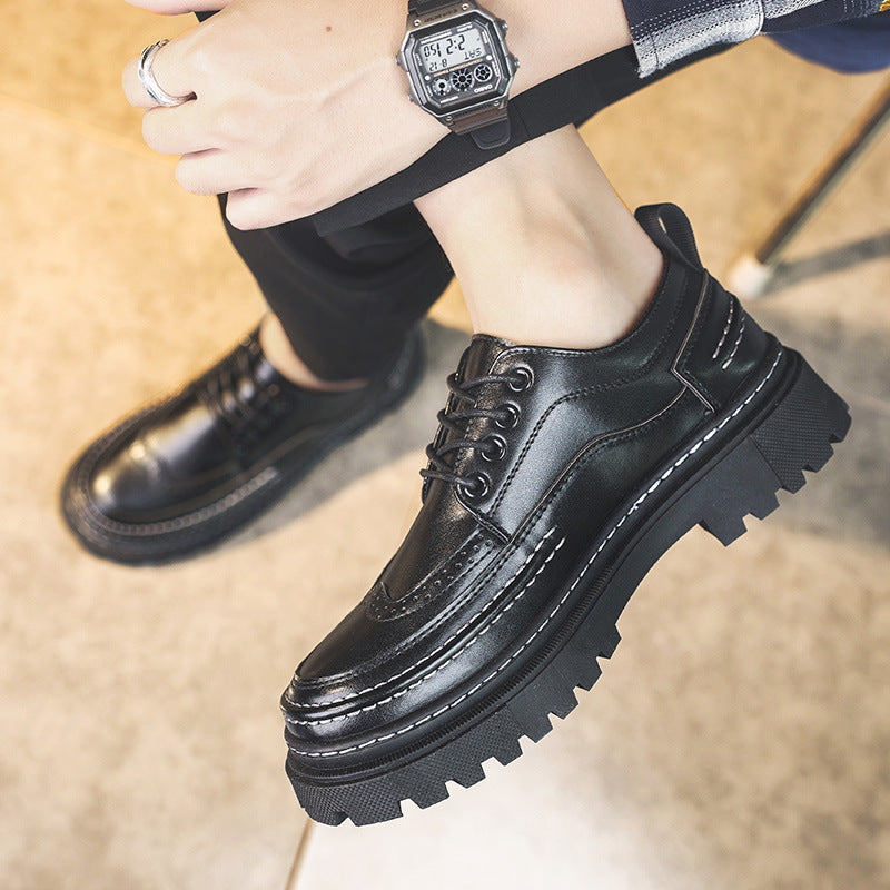 Herren Plateau-Derby mit Brogue-Details und profilierter Gummisohle Shopy Nory