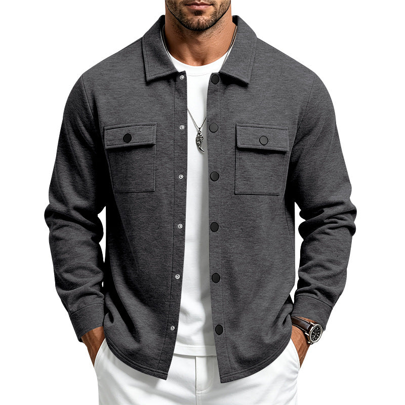 Herren Overshirt-Jacke mit Druckknopfleiste und aufgesetzten Brusttaschen Shop Nory