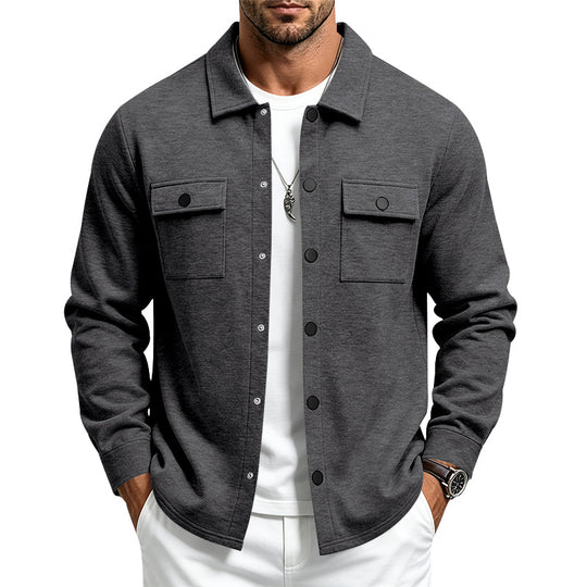 Herren Overshirt-Jacke mit Druckknopfleiste und aufgesetzten Brusttaschen Shop Nory