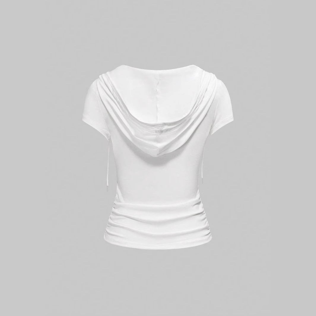 Damen Kapuzen-T-Shirt mit einzigartigem Schriftzug Shopnory