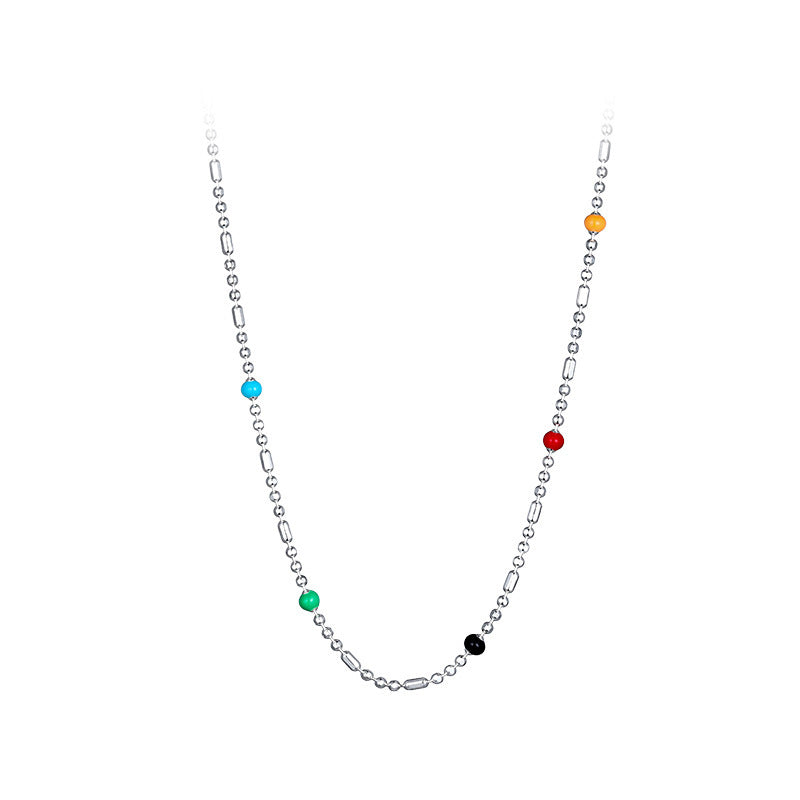 Damen Kette mit bunt gestalteten Perlen Shop Nory