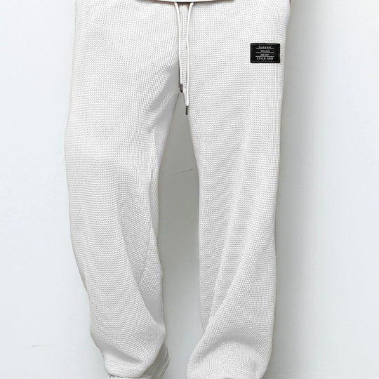 Herren Locker sitzende Waffelstrick-Jogginghose mit Tunnelzug & Eingrifftaschen Shop Nory