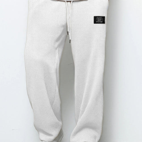 Herren Locker sitzende Waffelstrick-Jogginghose mit Tunnelzug & Eingrifftaschen Shop Nory