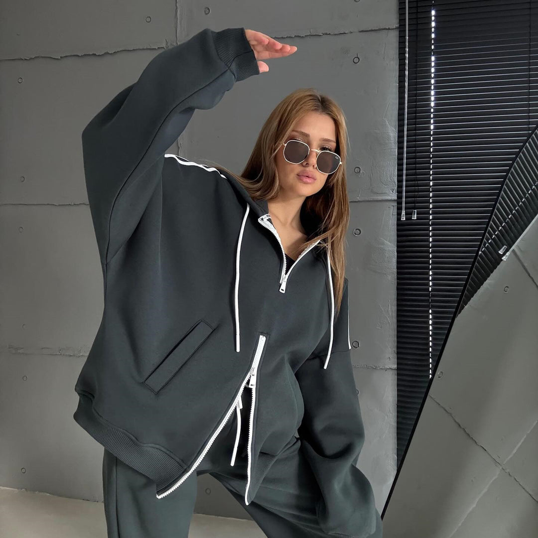 Damen Sportlicher Zip-Hoodie Shop Nory